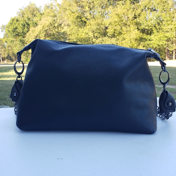 Black Rivet Bags Black Rivet Black Gunmetal Chain Shoulder Bag